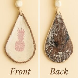 Coastal Pineapple Pen Shell Ornament – Handmade